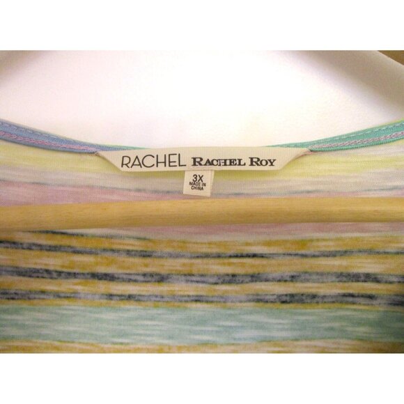 Rachel Roy Curvy Collection Plus Size Stripe Multicolor Sleeveless Top - 3X NWT - Picture 3 of 15